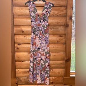 Floral print open back dress